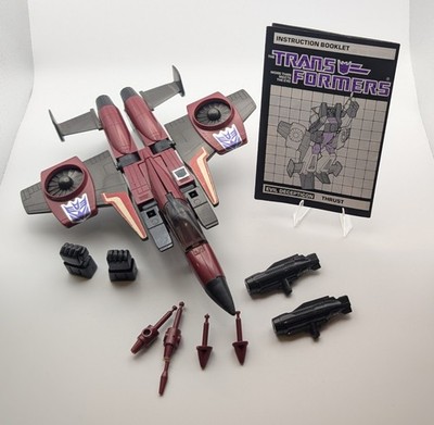 1983 Hasbro Transformers G1 Decepticon Thrust Jet - 100% Complete with Manual