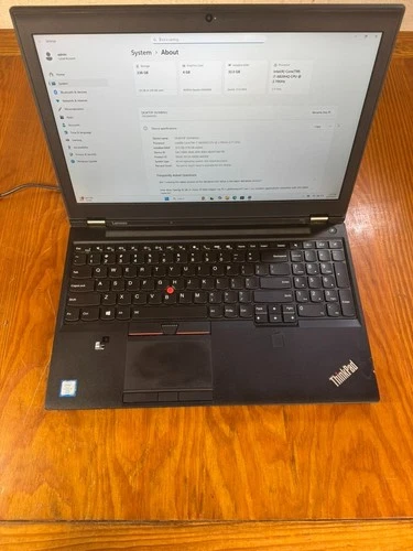 Lenovo ThinkPad P50 i7-6820HQ @ 2.7GHz 32GB RAM 256GB SSD W11P Quadro M2000M 4gb