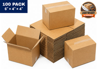 100 6x4x4 Cardboard Paper Boxes Mailing Packing Shipping Box Corrugated Cartons