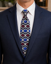 Henry Grethel Neck Tie Art Deco Abstract Italian Silk Made in USA Rare Print
