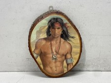 Portrait d'homme indigène romantique fantaisie impression sur dalle d'arbre