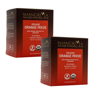 Organic Orange Pekoe Tea, 2 Boxes with 20 Tea Bags Each (40 Total)