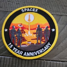 SPACEX AUTHENTIC EMPLOYEE PATCH  15 YEAR ANNIVERSARY  