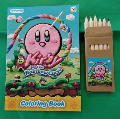 Promo Coloring Books Rare Nintendo WiiU Kirby & Rainbow Curse Promo Coloring Book & Pencil ...