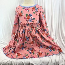 Matilda Jane Moments with You Lots to Learn Dress Pink Floral Long Sleeve 4 NWT