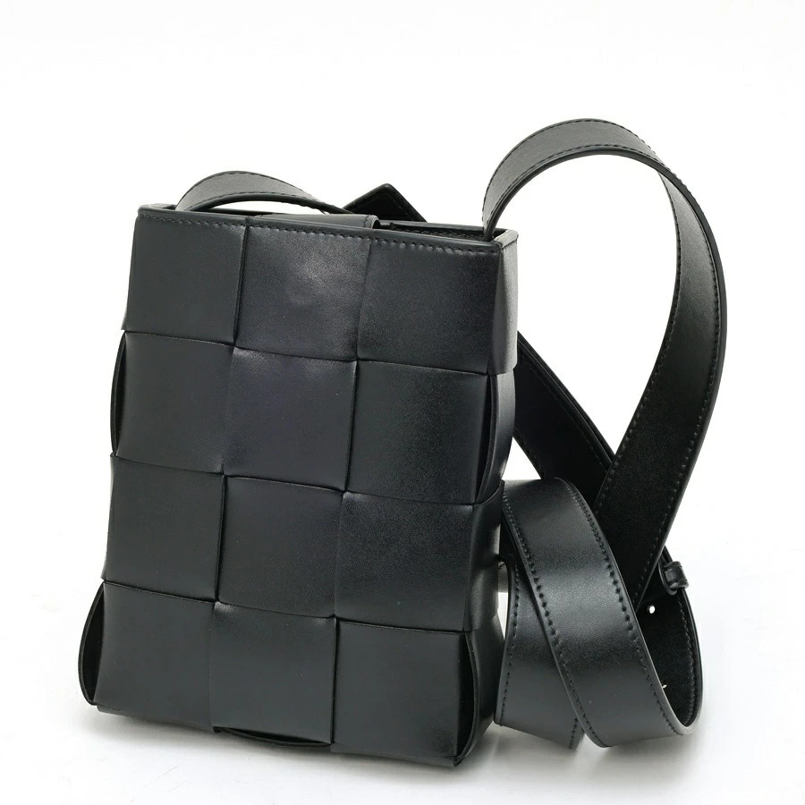 Bottega Veneta Cassette Mini Crossbody Bag 729298VBWD38803 Calfskin Black #084
