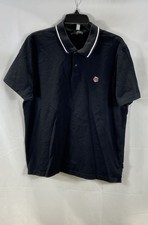 Ted Baker Men's Camdn Polo Shirt Black Embroidered Flower Tipped Collar Size S