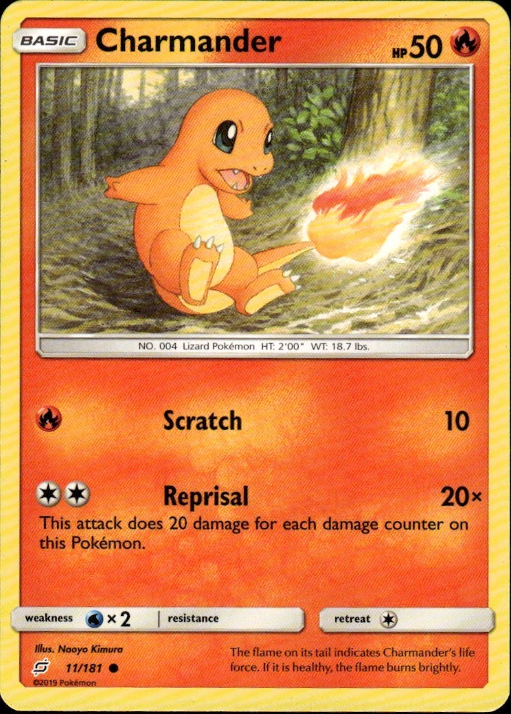 Charmander 11 Common SM Team Up 11/181 Fire Pokemon Card