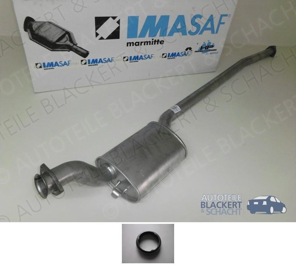 Imasaf Auspuff Mitteltopf + Anbauteile für Audi Quattro 2.1 Turbo 1980-1987-image