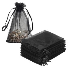 Organza Bags 100Pcs, Gift Bags For Wedding, Jewelry, Party Favors, Black