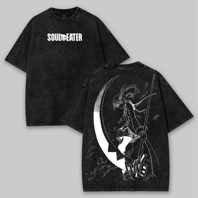 Arcade Anime Retro Vintage Unisex Soul Eater Maka Anime Manga Acid Washed