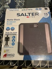 Salter Ultra Slim Black Glass Body Mass Digital Analyser Bathroom Scales