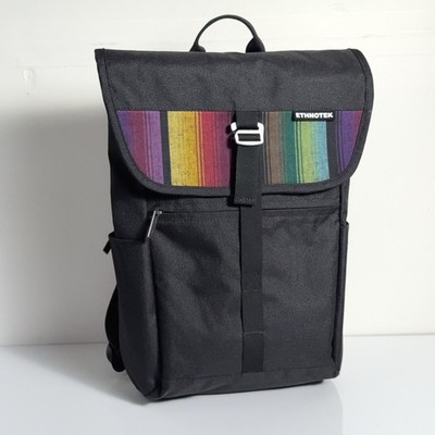 Ethnotek Atma EcoPack 15 Backpack Black Woven Laptop Daypack Recycled PET