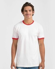 Tultex 246 Unisex Ringspun USA Cotton/Polyester Fine Jersey Ringer T-Shirt
