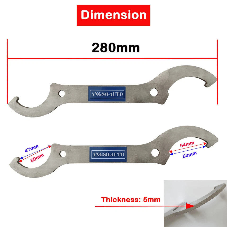 Llave de vástago de dirección de amortiguador trasero para motocicleta herramienta de reparación de acero inoxidable Foto 2 de 4