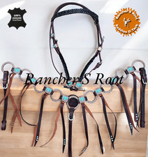 Western Leather Tack Set For Horse  Ring Tack Set With Latigo Fringe
