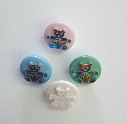 Novelty buttons Iridescent Bear 13mm shank button In 4 Colours - Baby - Cardigan - Picture 8 of 11