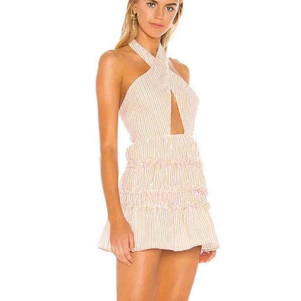 Lovers and Friend Multicolor Bryn Halter Tiered Ruffled Mini Dress Size L | eBay Lovers and Friend Multicolor Bryn Halter Tiered Ruffled Mini Dress Size L | eBay