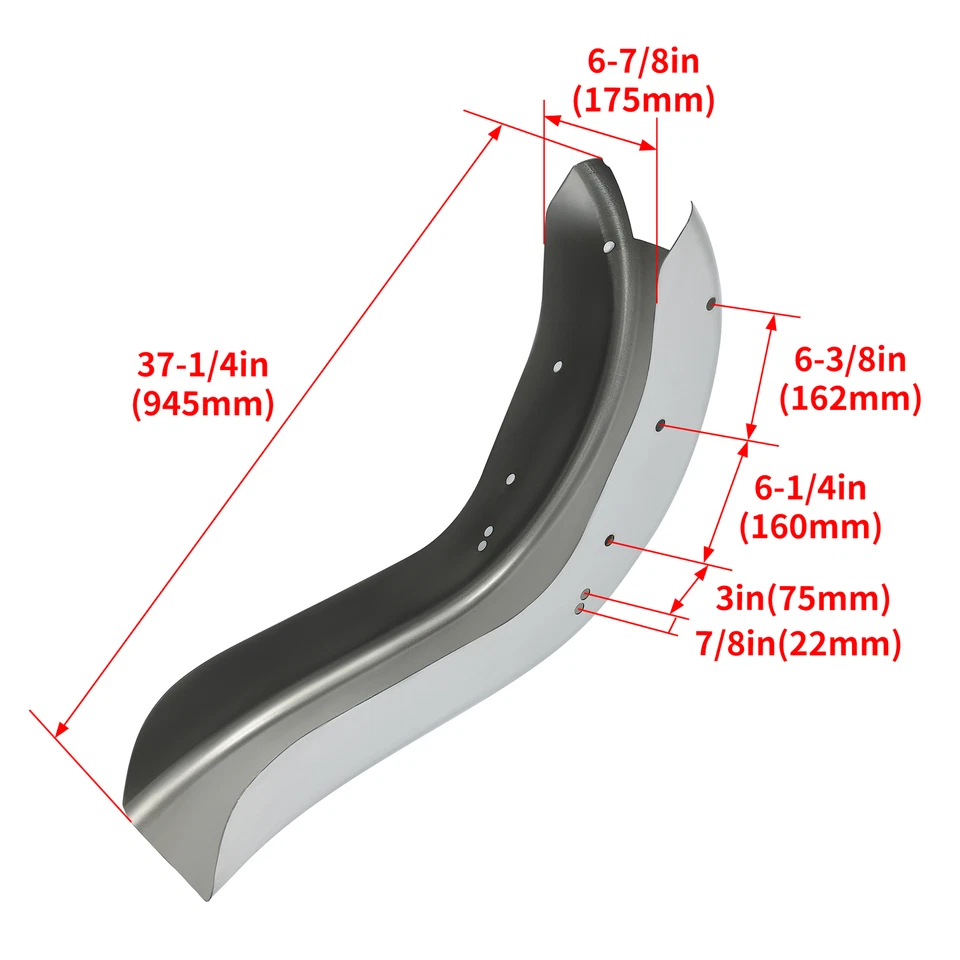 Guardabarros trasero barredora estirada de 6" para Harley Heritage Softail Classic FLSTC 86-17 Foto 4 de 4