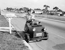 1952 Mail Delivery on 27th Avenue, NW, Miami, Florida Vintage Old Photo Reprint
