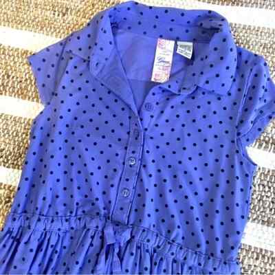 Guess girls periwinkle polka dot blue summer school dress 10 | eBay