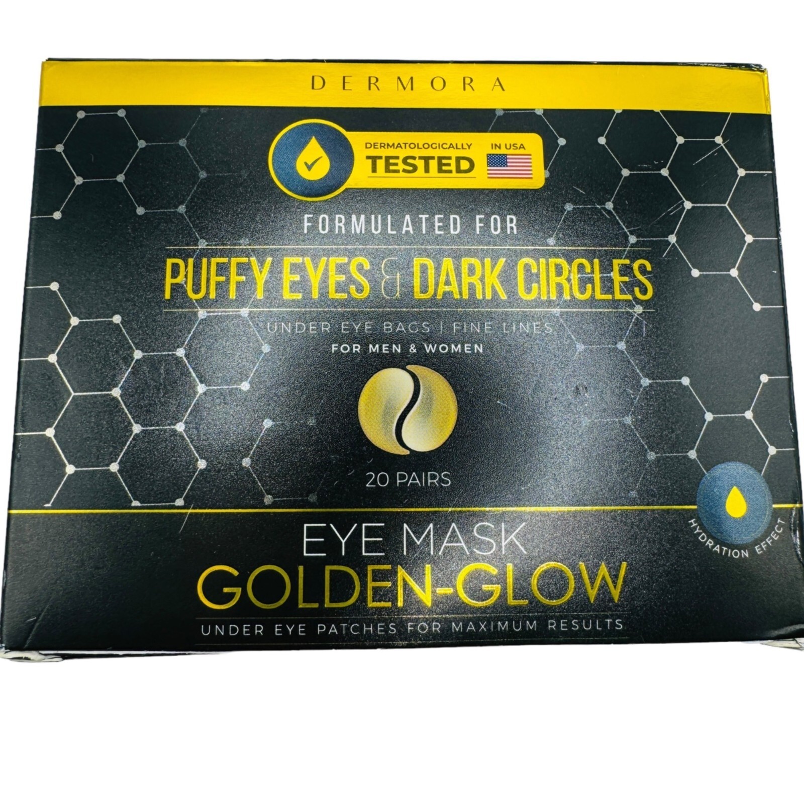 Under Eye Mask Patches Golden-Glow Puffy Eyes & Dark Circles 20 Pair-image