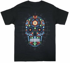 Camiseta Hombre Calaveras de Azúcar y Rosas Día de Muertos Camisa Halloween