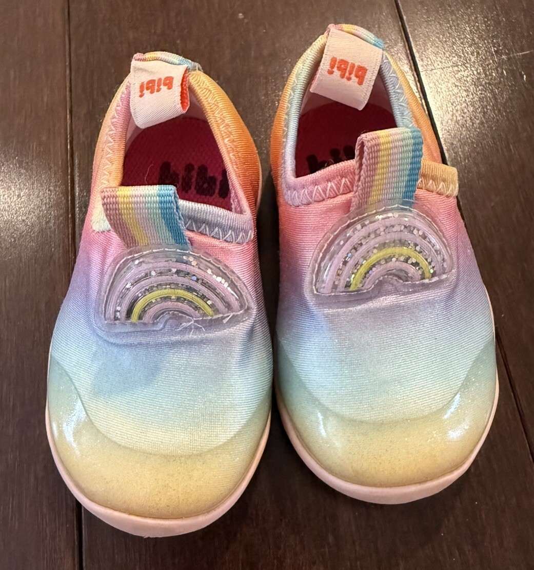 Bibi Toddler Pink Comfortable Rainbow Sneakers Size 4