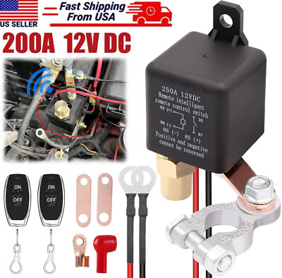 Car Battery Disconnect Switch Remote Control Power Kill Master Isolator Cut Off
