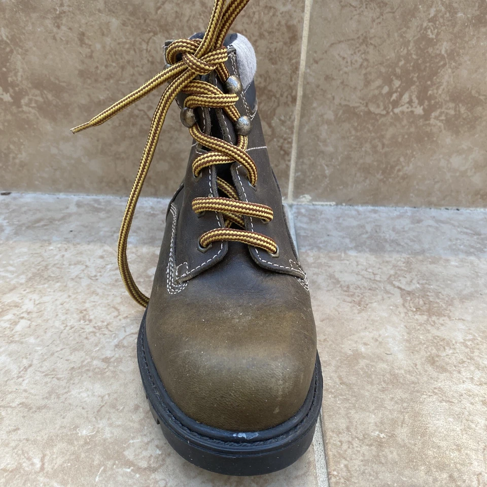 Brown Italian Leather kids shoes boys/ Boys/kid Boots /Made In Italy /size -13 - Image 3 of 4