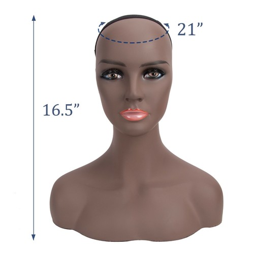 16.5" Realistic Mannequin Wig Head Manikin shoulder Bust Stand Display Hair CM-S - Picture 33 of 42