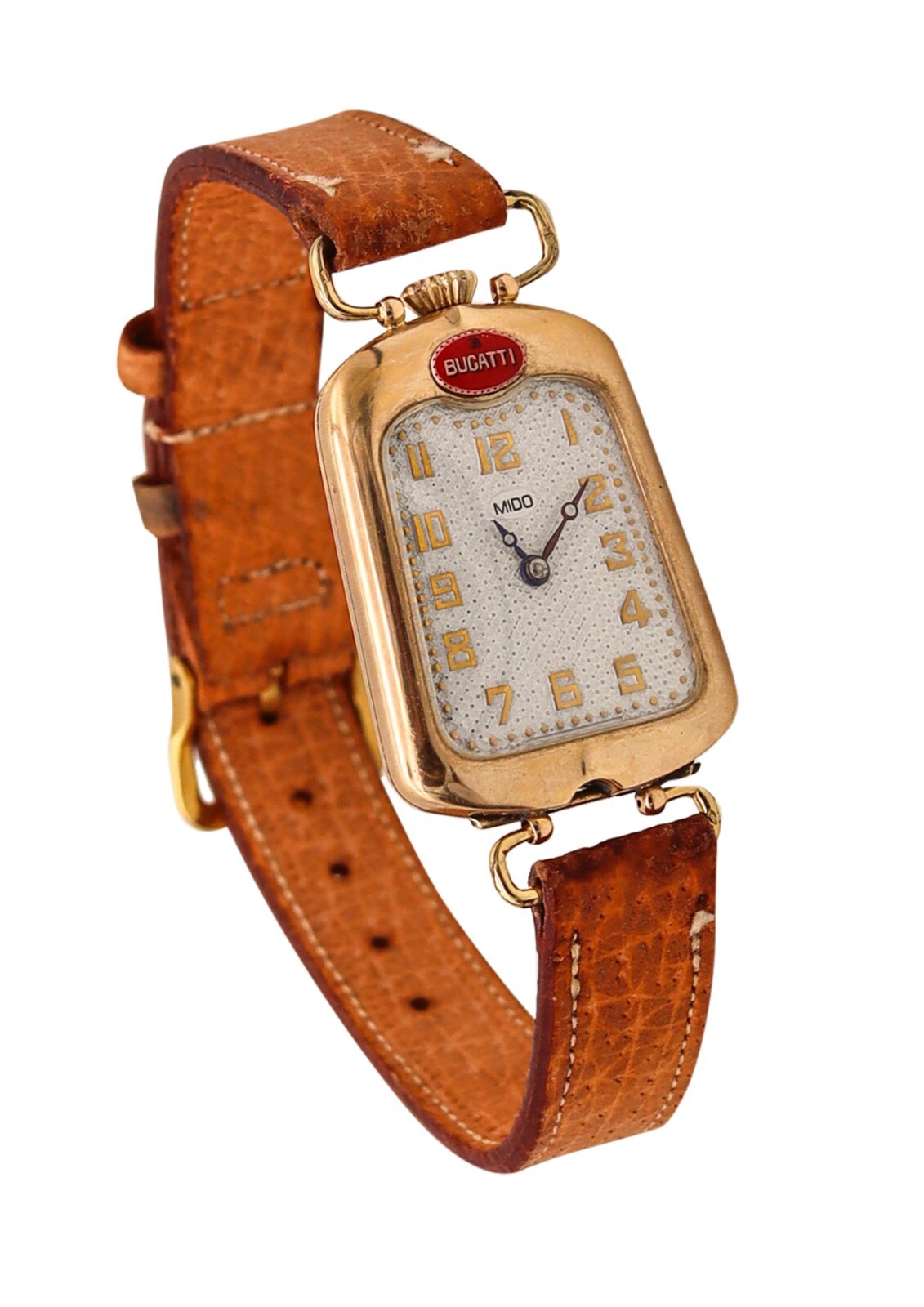 Bugatti By Mido 1930 Art Deco Radiator Shape Enamel Wrist Watch In 14Kt ...