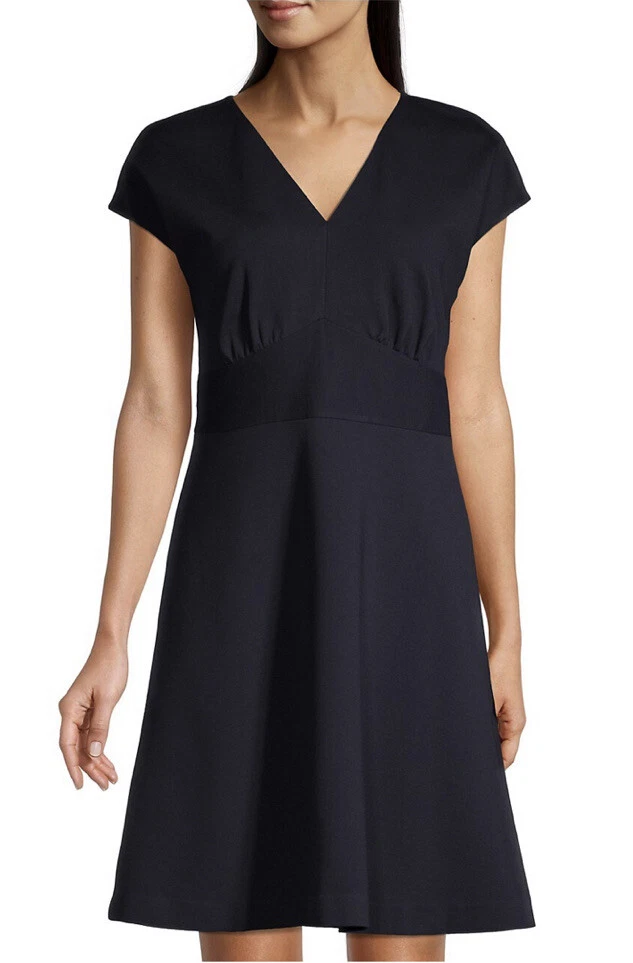 Abito Kate Spade New York Ponte A line in maglia nera elasticizzato cappuccio manica taglia M