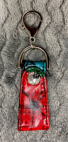 NWOT Vera Bradley Keychain Vinyl Loop Snap KeyRing Keytag Clip