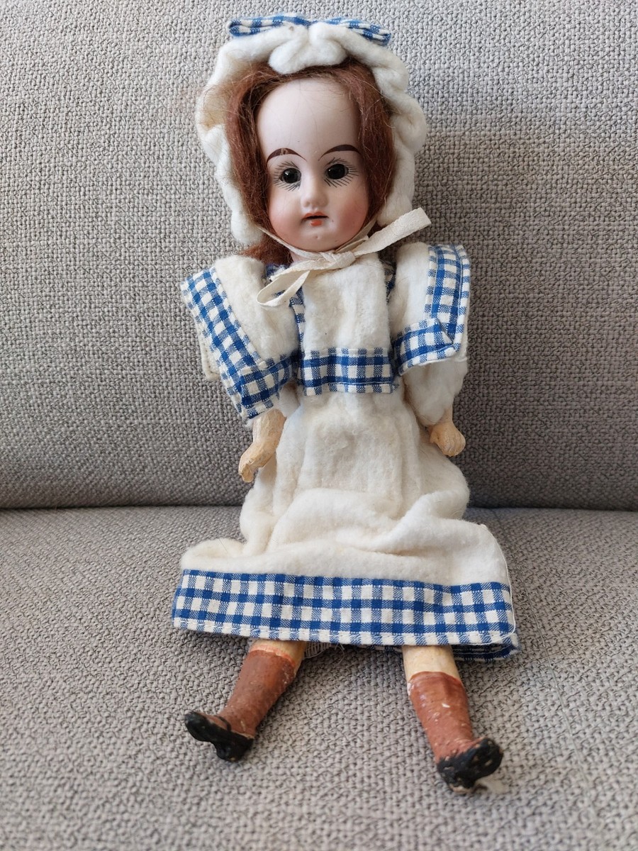 Poupée Ancienne Jumeau 22 Cm - Tête Bisque Corps Bois - Kestner Steiner Bru - France