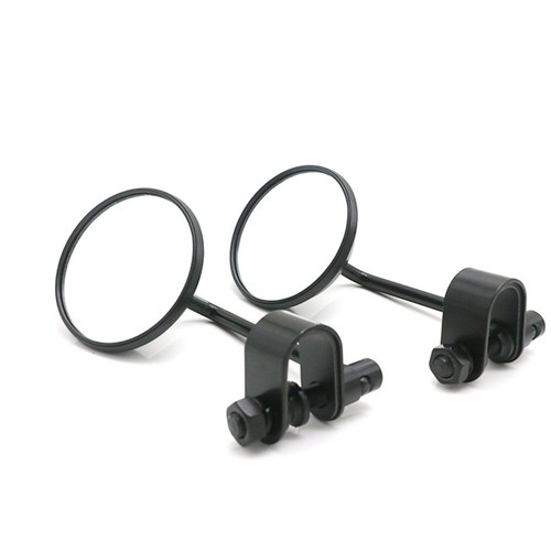 Round 7/8"-1" Handlebar Rear View Side Caliper Mirror For Cafe Racer Dyna 1200 - Picture 2 of 9
