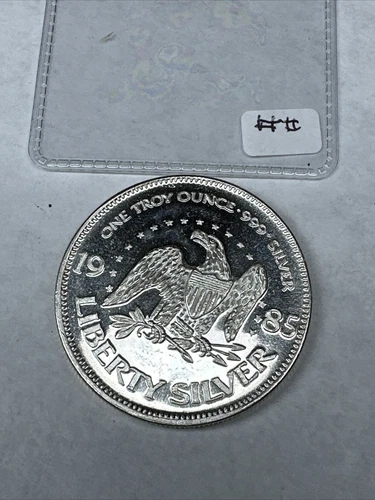 1985 1 Oz 999 Silver Round  "LIFE LIBERTY HAPPINESS" A-MARK Proof Like