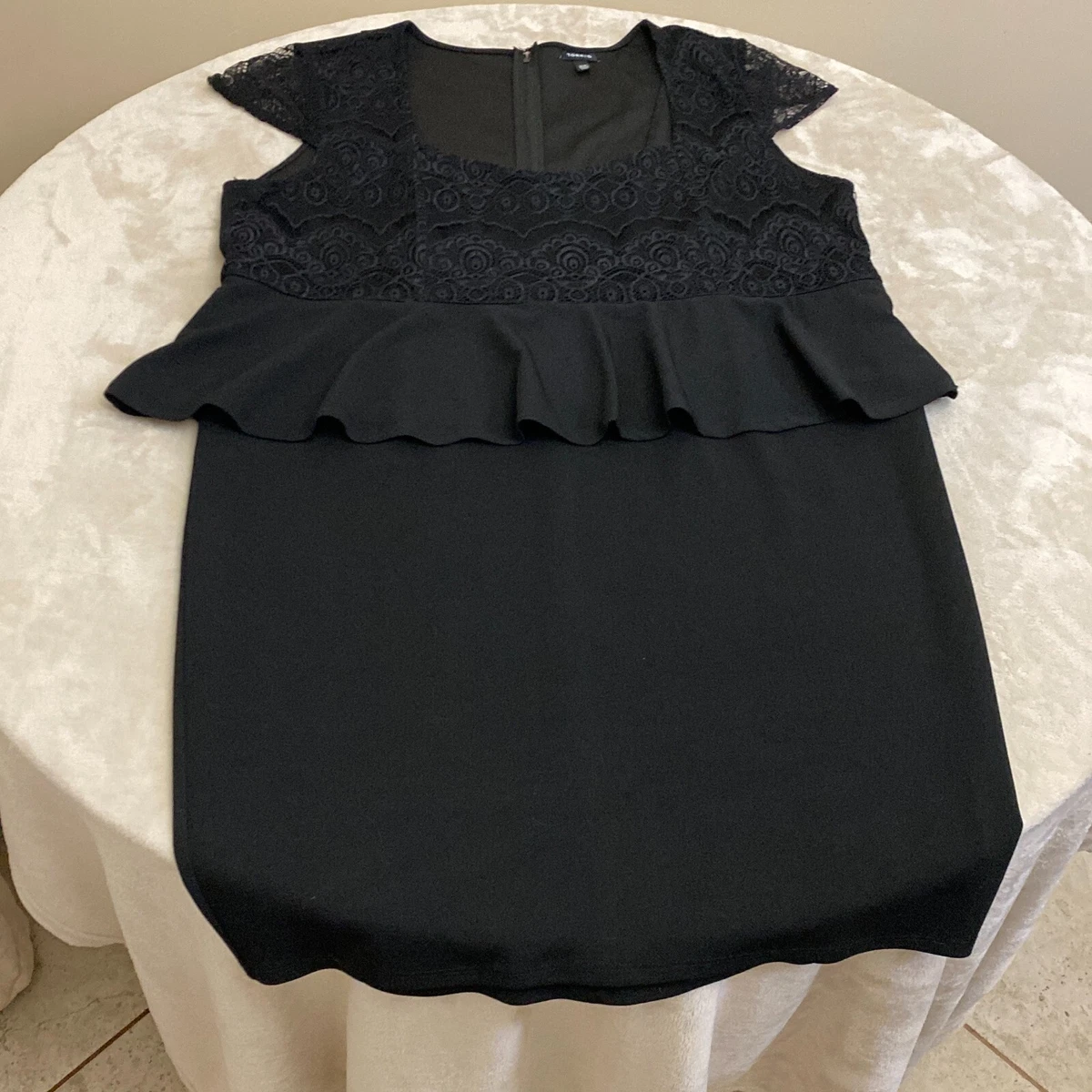 Black short sleeve top fit and flare dress