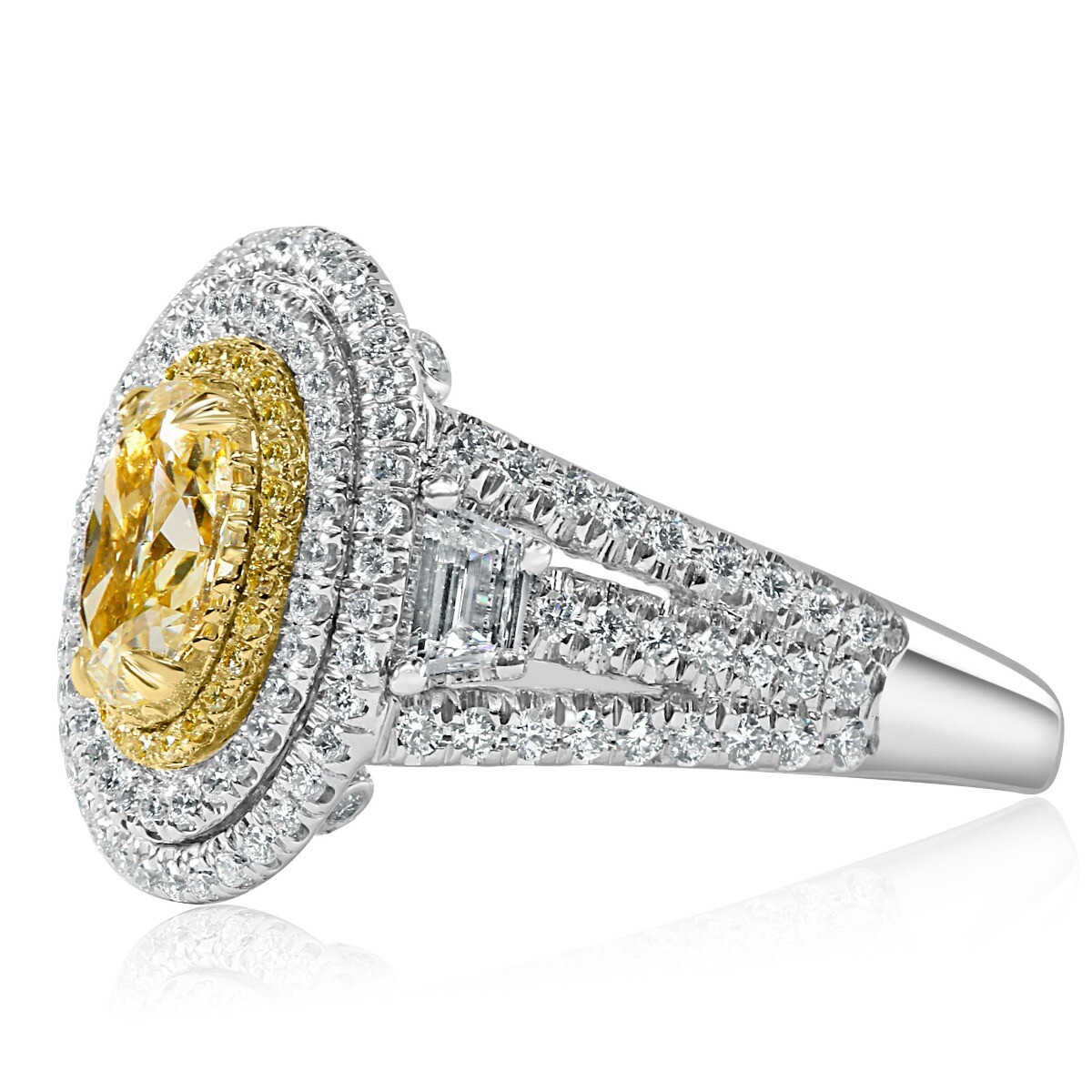 GIA ダイヤモンドリング 18# GIA Certified 2.27Ct Oval Fancy Light Yellow Diamond Engagement