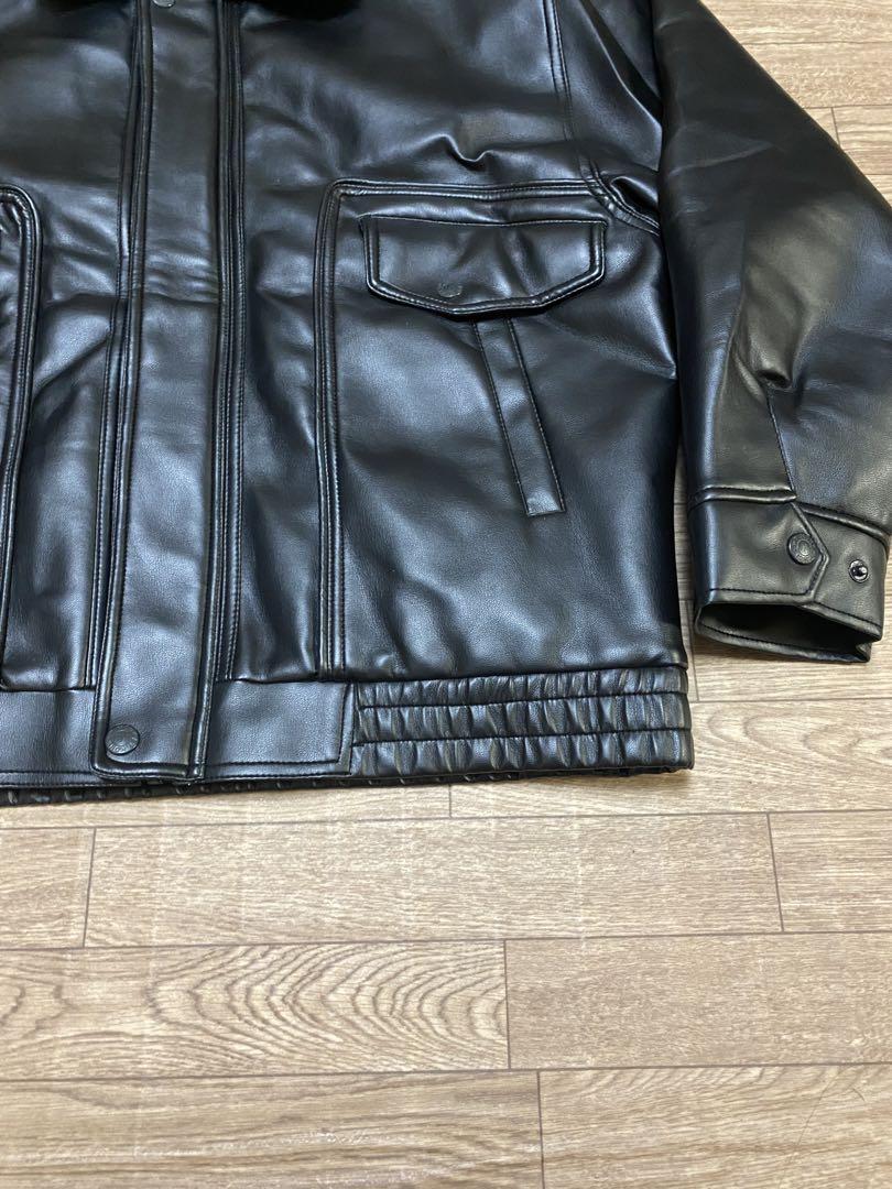 archive】90s Boa leather gimmick jacket archive】90s Boa leather gimmick jacket