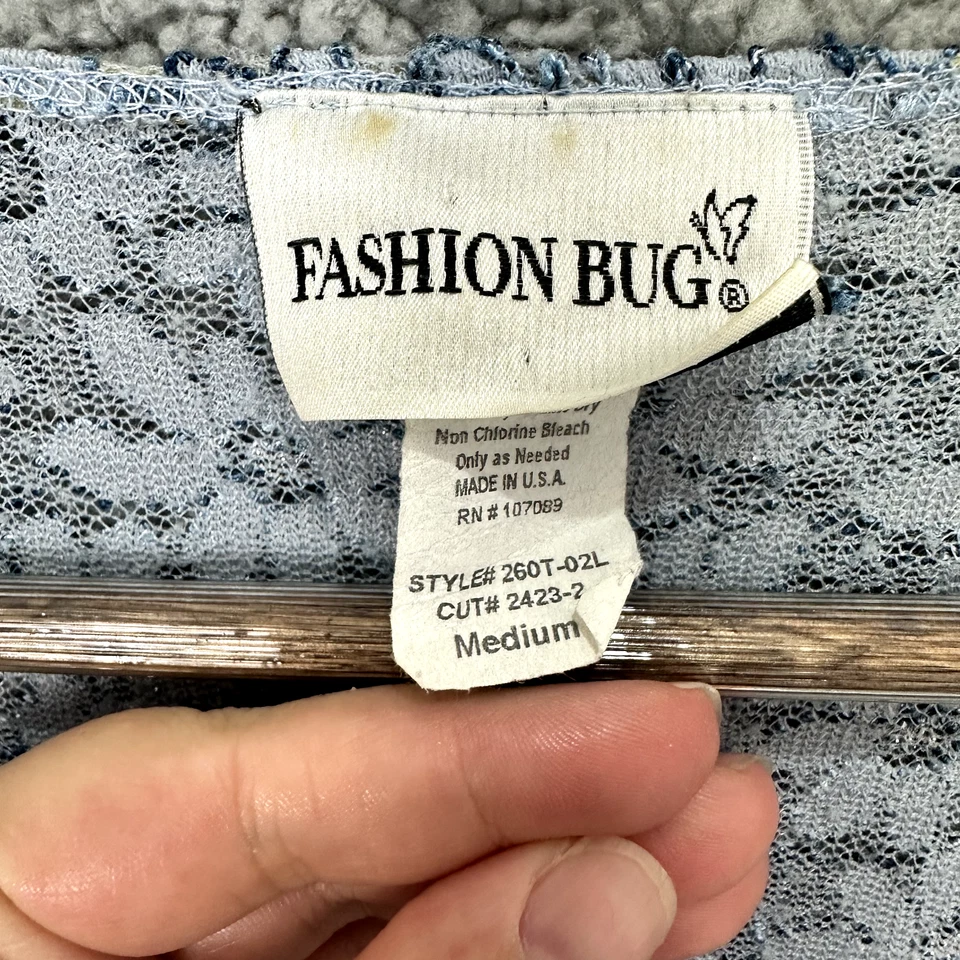 Blusa de renda feminina vintage anos 90 moda insetos M floral metálica Y2K coquette romântica - Imagem 2 de 4