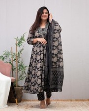 Black Readymade Salwar Kameez Suit Set Indian Bollywood Kurta Pant  Dupatta Set