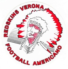 Adesivo REDSKINS VERONA FOOTBALL AMERICANO - 11 cm Sticker vintage