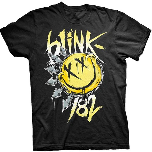 Blink-182 T Shirt Big Smile Arrows Mens Black Pop Punk Merch