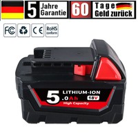 Neu 18V FüR Milwaukee M18 Akku M18B6 Xc 5,0 Ah Li-Ion 48-11-1860 48-11-1852 M18