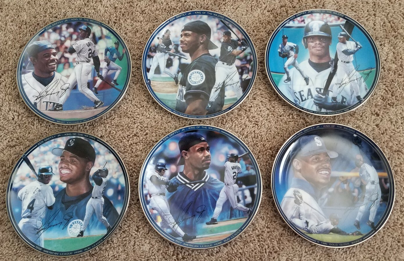 Ken Griffey Jr. King Of The Majors Bradford Exchange Collector Plates Set of 6-image