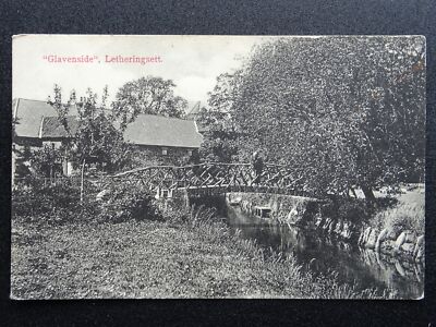 Norfolk LETHERINGSETT Glavenside HOLZ FUSSGÄNGERBRÜCKE um 1913 Postkarte von A. Clare