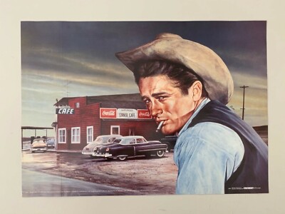 JAMES DEAN,  DEAN CAFE  BY GUNTER BLUM, RARE AUTHENTIC 1990 POSTER 