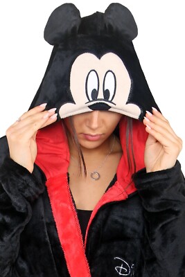 Mickey Mouse Hooded Dressing Gown Soft Fleece Robe Ladies Fluffy Plush Nightwear | eBay Mickey Mouse Hooded Dressing Gown Soft Fleece Robe Ladies Fluffy Plush Nightwear | eBay