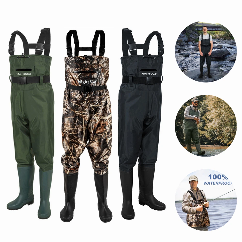 Unisex Nylon PVC Chest Waders - Waterproof for Fly Fishing & Outdoor Work